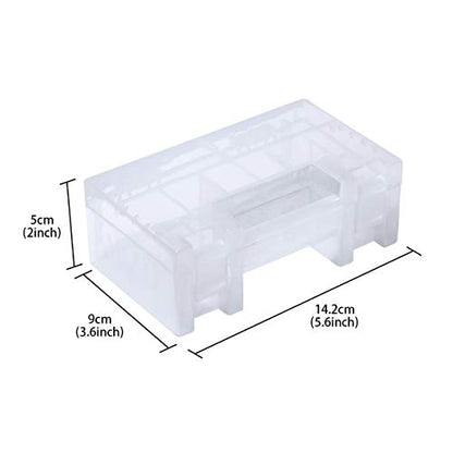 AA AAA Battery Storage Box Organizer Holder Portable Clear Plastic Case Container - Holds 20xAA+14xAAA Batteries - size: 20xAA + 14xAAA