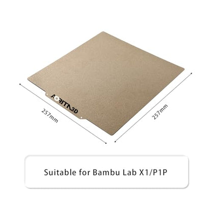 PEI Sheet Double-Sided Removable Magnetic 3D Printer Build Surface Heated Bed Bed Upgraded Cover for Bambu Lab X1/ X1C/ P1P /A1 and Other Same Size(257X257) - size: 257X257