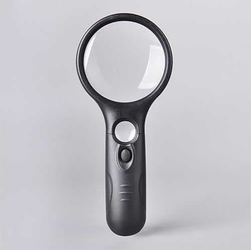 Heavy-Duty Magnifying Glass with Light | 3X & 45x Magnification | Scratch-Proof Lens | Handheld | Lightweight | for Seniors with Macular Degeneration, Adults with Hobbies & Kids with Curiosity
