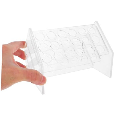 18holes Tube Holder Display Stand Lab Rack for Organized Storage of Test Tubes Slanted Design for Easy Access Construction Versatile Use