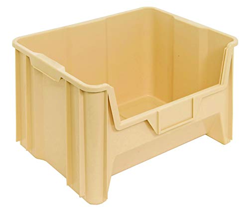 HE HUDSON EXCHANGE 20" x 15" x 12.5" Plastic Giant Stackable Hopper Bin, Tan - color: Tan, size: 1 Pack