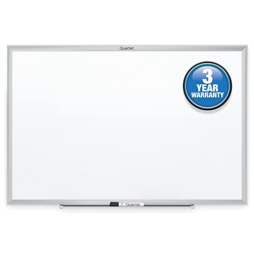 Quartet Dry Erase White Board 96"W x 48"H Non-Magnetic Whiteboard, Total Erase, Silver Aluminum Frame (S538) - color: Silver, size: 96"W x 48"H