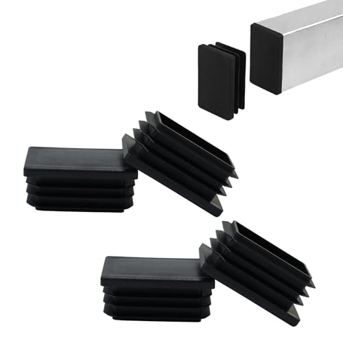 4 Pack 1-1/2"x1 Black Rectangular Tube End Cap Plastic Plugs - color: Black, size: 1-1/2" x 1" - 4 pcs