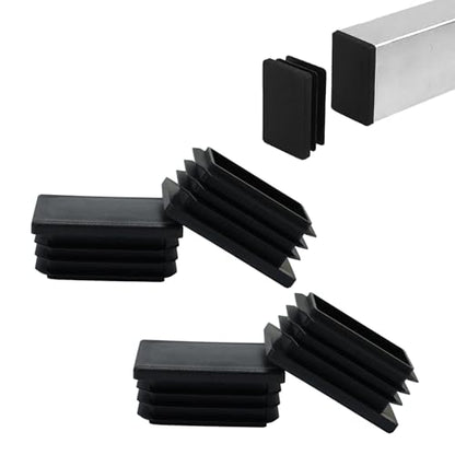 4 Pack 1-1/2"x1 Black Rectangular Tube End Cap Plastic Plugs - color: Black, size: 1-1/2" x 1" - 4 pcs