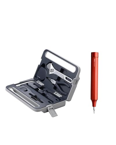 HOTO Hand Tool Set Bundle with Precision Screwdriver Sets Cinnabar Red