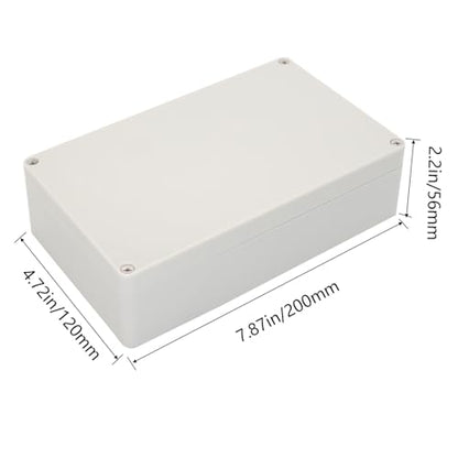 Project Box IP65 Waterproof Junction Box ABS Plastic Electrical Boxes DIY Electronic Project Case Power Enclosure White 7.87x4.72x2.2 inch (200 x 120 x56 mm) - color: White, size: 7.87"x4.72"x2.2"