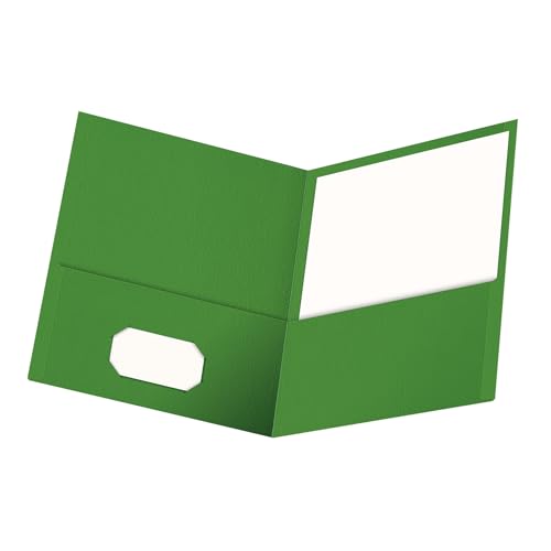Oxford Two Pocket Folders, Textured Paper, Green, For School, Home, and Office, Letter Size, 25 Per Box (57503EE) - color: Green, size: 25 Count (Pack of 1)