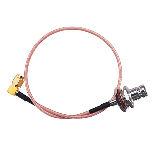 BNC Female Bulkhead to SMA Male Right Angle 90 Degree 2PCS 12" 50 ohm Low Loss RG316 Coaxial Cable Connector RF Antenna Extension Cable for Radio Wi-Fi Antenna Wireless LAN Devices Use - size: 30cm/12inch