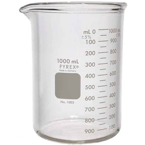 Pyrex 1003-1CN Heavy Duty Griffin 1003 1L Beaker Double Scale Graduate, Glass