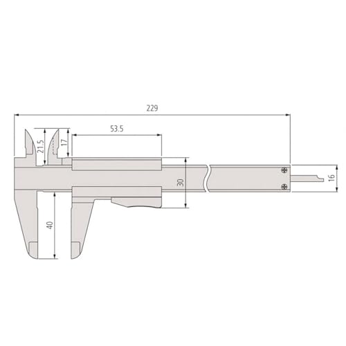 Mitutoyo 531-128 Vernier Calipers, Stainless Steel, for Inside, Outside, Depth and Step Measurements, Inch/Metric, 0"/0mm-6"/150mm Range, +/-0.0011"/0.03mm Accuracy, 0.001"/0.02mm Resolution, 40mm Jaw Depth