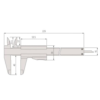 Mitutoyo 531-128 Vernier Calipers, Stainless Steel, for Inside, Outside, Depth and Step Measurements, Inch/Metric, 0"/0mm-6"/150mm Range, +/-0.0011"/0.03mm Accuracy, 0.001"/0.02mm Resolution, 40mm Jaw Depth