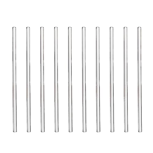 10Pcs Glass Stirring Rod 5.9" Length Stir Rod Mixing Tools with Both Ends Round, High Temperature Resistant - size: 6x150mm