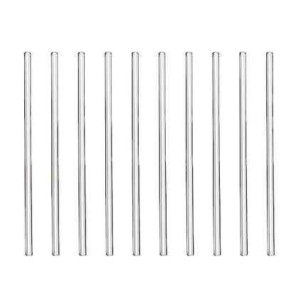 10Pcs Glass Stirring Rod 5.9" Length Stir Rod Mixing Tools with Both Ends Round, High Temperature Resistant - size: 6x150mm