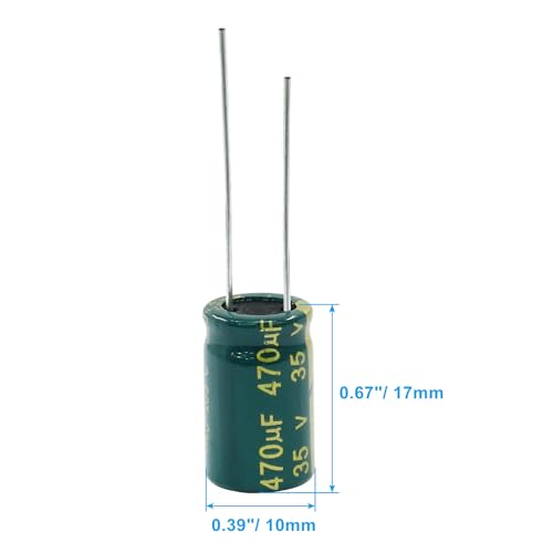 Hordion 20PCS 35V 470UF Electrolytic Capacitor, 0.39x0.67in High Frequency - style: 35V 470UF