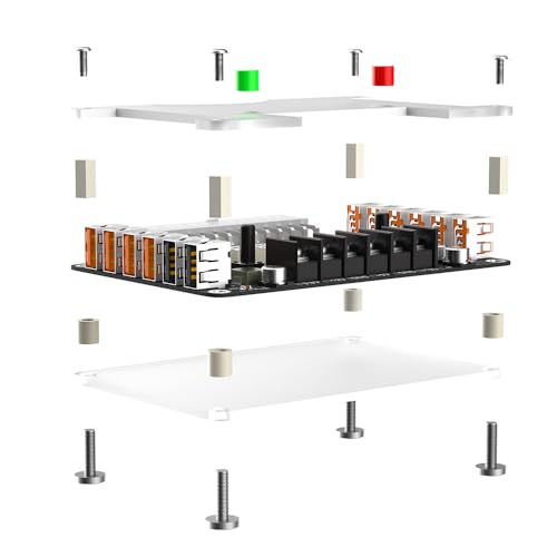 Mustpoint New Version ATX Power Supply Breakout Board and Acrylic Case Kit with 3.3V, 5V, 12V,-12V Output Voltage and 12 Ports USB, 3A Maximum Output (Side-Insertion)