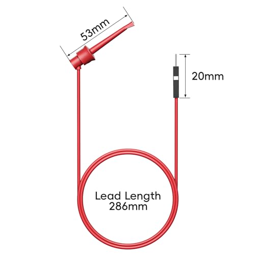 Goupchn Test Hook Clips to Breadboard Male Jumper Wires Soft Flexible Silicone Test Leads for Electrical Testing (Pack of 2) - size: Breadboard Male to Test Hook (Pack of 2)