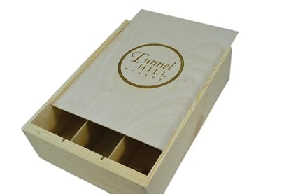 Wooden 3 Bottle Large Slide Top Box, Inside Dimensions 14 x 12 x 4″