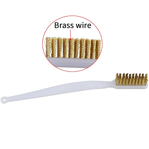 Imdinnogo BCZAMD 3D Printer Nozzle Cleaning Brass Wire Toothbrush Tool Brass Brush Handle Hot End Cleaning Toothbrush (2Pcs)