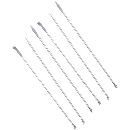 Hemobllo 6-Pack Stainless Steel Reagent Sampling Spoons Spatula Set for Deep Bottle Sampling Powder Scooping Mixing Chemistry Lab and Kitchen Use