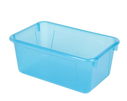 Storex Small Cubby Bin, 12.2 x 7.8 x 5.1 Inches, Candy Teal, 5-Pack (62480U05C) - color: Tint Teal, style: Bin Only