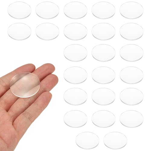 PATIKIL 24 Pack Biconvex Lens, 33.5mm Dia. 75mm Focal Length Optical Lenses Magnifier Paperweight Acrylic Double Convex for DIY Office Desk Home Science Experiment Telescope - size: 33.5mm Dia. 75mm Focal Length