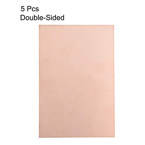 uxcell Double-Sided Copper Clad Laminate PCB Circuit Board, FR4 150x100mm 5.91x3.94 inch, 1.5mm Thickness DIY Prototyping PCB Board, Name Board, 5pcs - size: 150mmx100mmx1.5mm