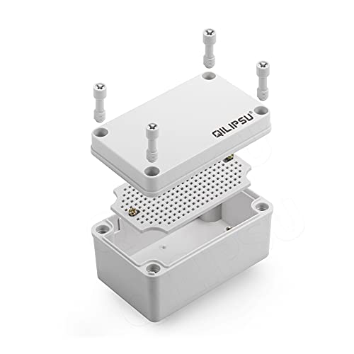 QILIPSU Junction Box with Mounting Plate 110x80x70mm, ABS Plastic DIY Electrical Project Case IP67 Waterproof Dustproof Enclosure Grey (4.3"x3.1"x2.8") - color: Grey Cover, size: 4.3"x3.1"x2.8"
