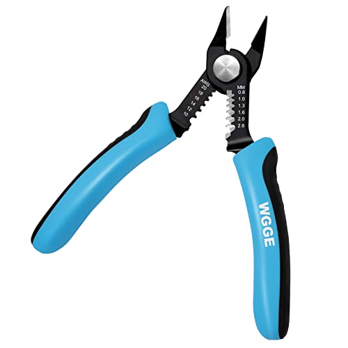 WGGE Precision Flush Wire Cutter and Stripper, 10-20 AWG, 6-Inch