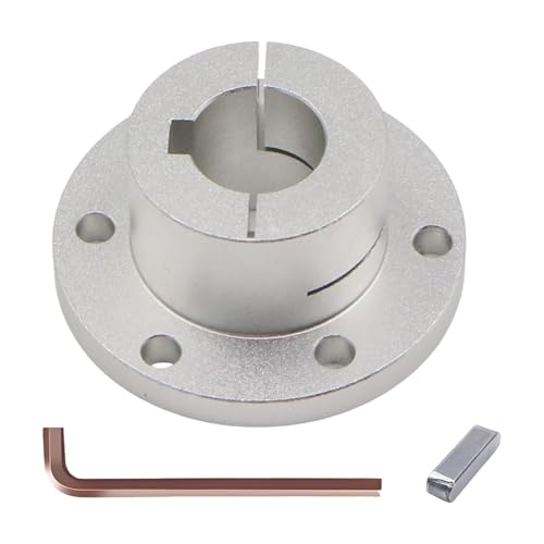 Aluminum Alloy Flange Coupling, 18 mm Inner Dia with Locking Key Slot, Clamping Fixed Type Flange Shaft Coupler for DIY RC Robot Car Model Connecting Motor and Wheel (1Piece) - style: 18mm with Keyway - Clamping