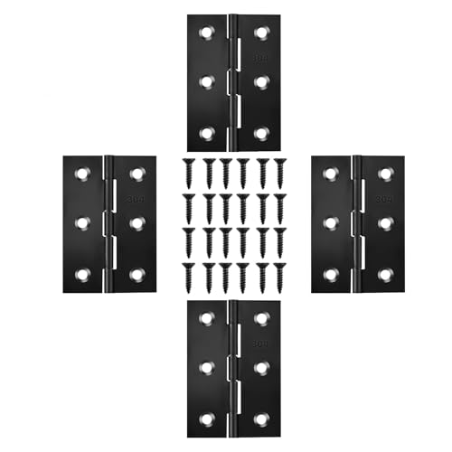 3 Inch Hinges for Door Window Lid and Wooden Box, Black 4 Pack - color: Black, size: 4 PCS 3 x 2 Inch