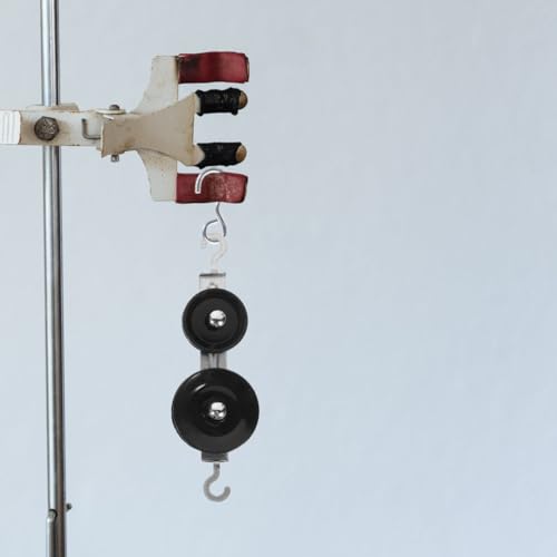 Zerodeko Physics Experiment Pulley Kit for Middle School Students 8 Double and 8 Single Pulleys with Straps Hooks in Storage Case Mechanics Teaching Tools for Hands-on Learning