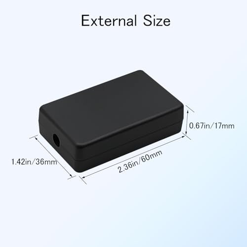 Project Box 8 Pieces Electrical Box Small Junction Box ABS Plastic Enclosure Power Electronic Case Black 2.36" x 1.42" x 0.67"(60 x 36 x 17mm) - color: Black, size: 2.36" x 1.42" x 0.67"