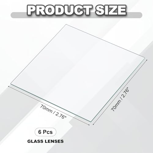 PATIKIL 70x70mm Glass Streak Plate, 6pcs Lab Glass Slides Microscope Glass Slides Optical Optically Clear Glass Slides Smooth Edges High Transparency Transparent Uniform Thickness - size: 70x70mm