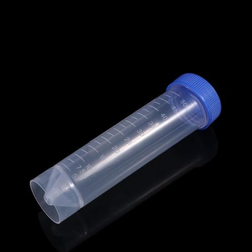 Centrifuge Tubes 10pcs 50ml Lab Analysis Bottles With Screw Cap Flat Bottom Laboratory Fittings With Scale Caps Pack Container