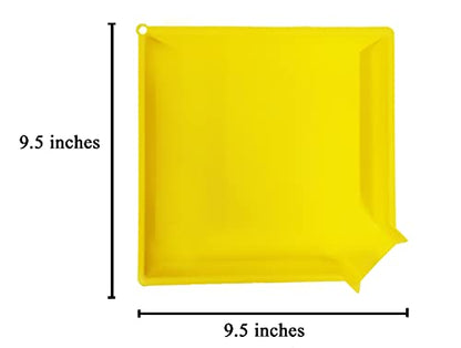 Easy Sorter Funnel Tray 9.5 x 9.5 x 1.5 inches (3-Pack) Yellow