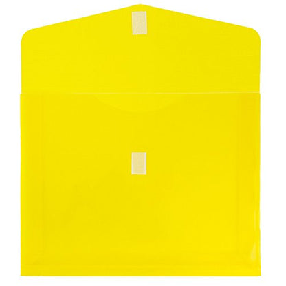 JAM PAPER Plastic Expansion Envelopes with Hook & Loop Closure - Letter Booklet - 9 3/4 x 13 with 2 Inch Expansion - Yellow - 12/Pack - color: Yellow, size: 2" Expansion