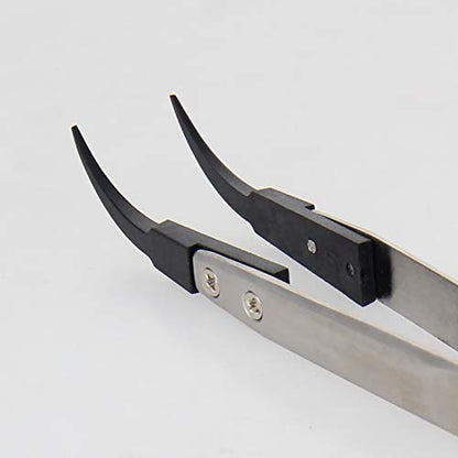 Utoolmart 3 pcs ESD-7A Precision Anti-Static Carbon Fiber Tweezers Stainless Steel Tweezers for Craft Jewelry Electronics - color: 3pcs, size: ESD-7A