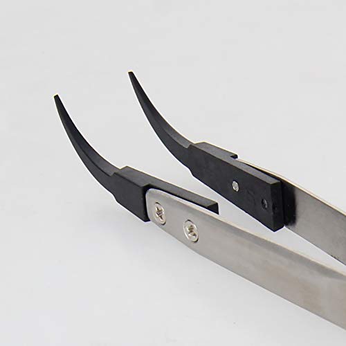 Utoolmart 3 pcs ESD-7A Precision Anti-Static Carbon Fiber Tweezers Stainless Steel Tweezers for Craft Jewelry Electronics - color: 3pcs, size: ESD-7A