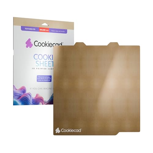 Cookiecad Cookie Sheet - Holographic 3D Printer Build Plate - Double Sided Reflective 3D Printer Bed, Flexible Spring Steel 3D Printer Platform (PEI, 180x180) - size: 180x180, style: PEI