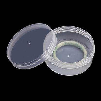 6 Pcs 7.44 oz Clear Plastic Round Storage Jars (3.86 x H1.61 inch) with Lid for Small Items, Like Jewelry, Earrings, Necklace, Rings, Cosmetics, Threads, Beads, Crafts, etc. - size: 220 ml (3.86" x 1.61")