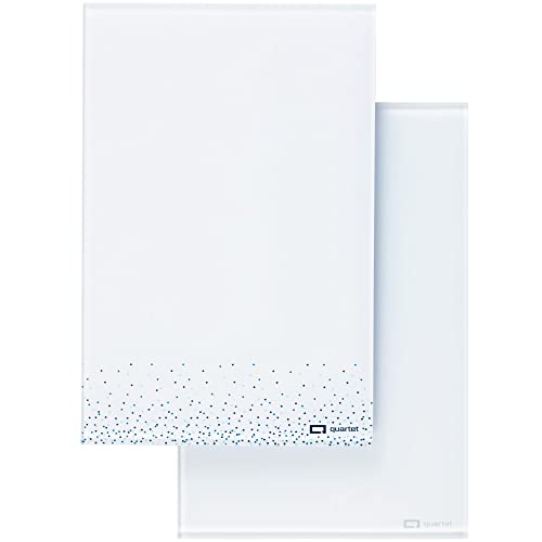 Quartet Glass Desktop Notepad, 9" x 6", Whiteboard, Dry Erase Surface, Dot/White, 2 Pack (GDP96D) - color: Dot, style: Desktop Notepad (2pk)