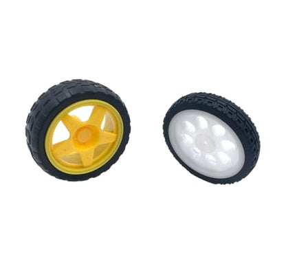 8PCS TT Motor Wheels Smart Car Rubber Tire Wheel for Smart Car Robot Wheels Replacement Part Robot DIY Kits (Mix Color 1)