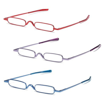 Pocket Reading Glasses, Red+Purple+Blue, 2.00 - color: Zz-red+purple+blue