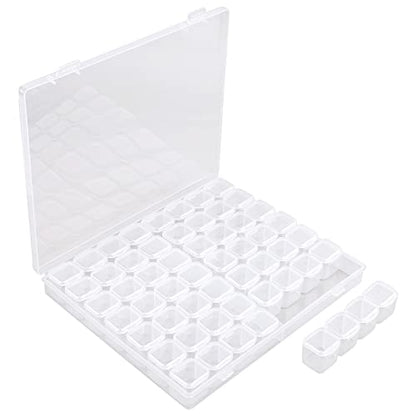 Segbeauty 56 Grids Clear Plastic Organizer Box, Gem Jewelry Storage Container with Dividers, Bead Organizer Earrings Storage Box Seeds Craft Organizers Screw Tool Boxes for Small Parts - size: 56 Count (Pack of 1)
