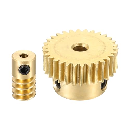 uxcell Worm Gear Set Right Rotation 30T 0.5 Module 1:30 Reduction Rate - size: Gear-3mm, Rod-2mm Bore, style: 0.5M-30T