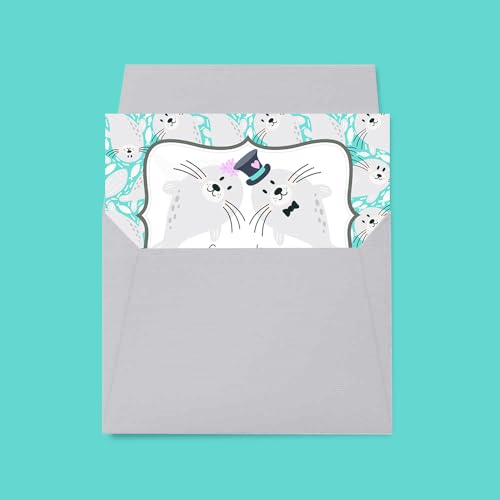 Amanda Creation Funny Wedding Card for Newlyweds, Wedding Card Funny Seal Sealing the Deal Design, 4x6 Blank Inside with Silver Envelope - style: Seal