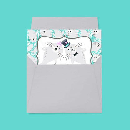 Amanda Creation Funny Wedding Card for Newlyweds, Wedding Card Funny Seal Sealing the Deal Design, 4x6 Blank Inside with Silver Envelope - style: Seal