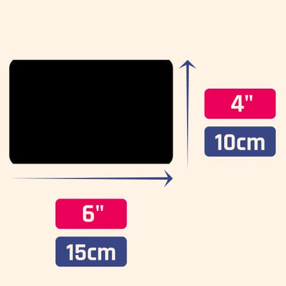 50 Pack, Large Chalkboard Labels Stickers - Rectangle, 6" x 4" - size: 50 Labels
