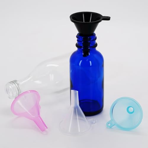 Mini Funnel 4-Pack for Lab Bottles, Sand Art, Perfume, Spice, Powder, Essential Oil, Recreational, Kitchen Food Grade Small Plastic (4colors) - color: 4colors