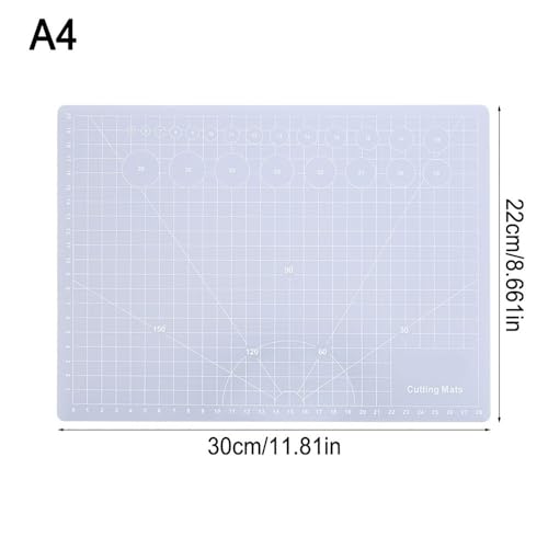 A5 Translucent Cutting Board – Self-Healing Craft Mat for Quilting, Rubber Stamp & Model Making, Non-Slip Non-Reflective Surface(M) - size: 11.8"L x 8.7"W